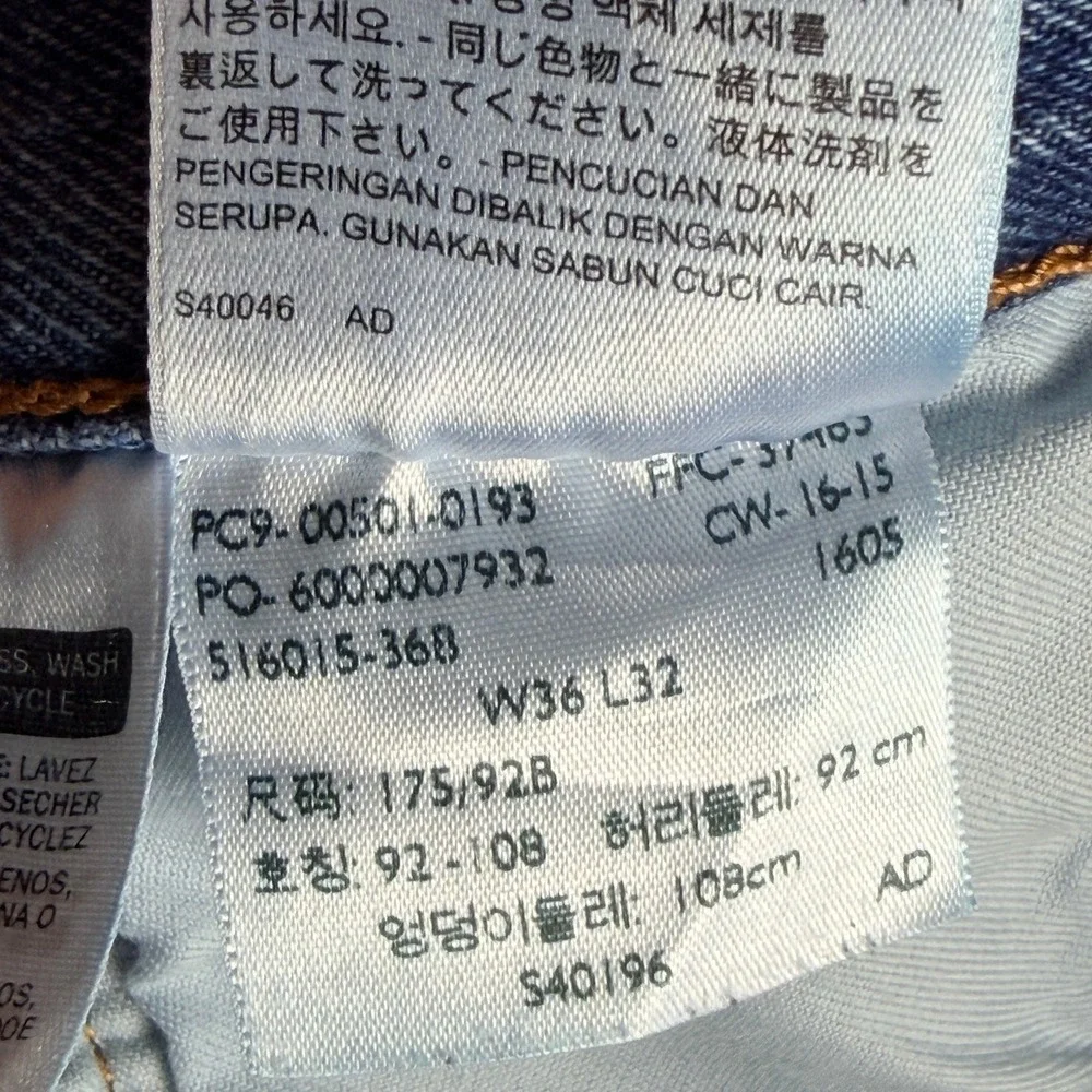 Levi's 501 Original Straight Leg Jeans Mens 36x32 Blue Medium Wash USA Good